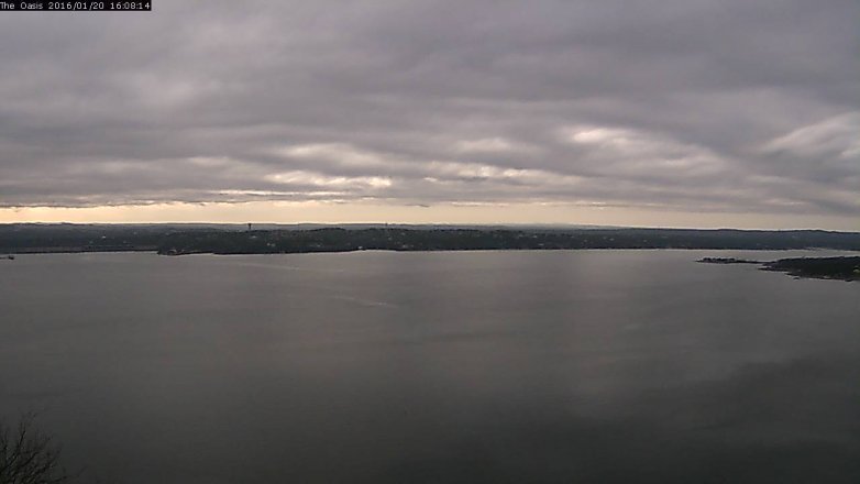Lake Travis webcam, January 20, 2016 3:15 PM CT