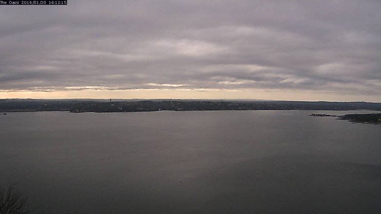 Lake Travis webcam, January 20, 2016 3:20 PM CT