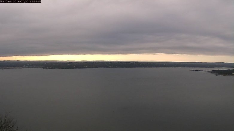 Lake Travis webcam, January 20, 2016 3:35 PM CT