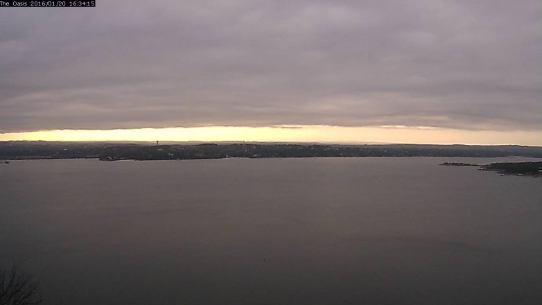 Lake Travis webcam, January 20, 2016 3:40 PM CT