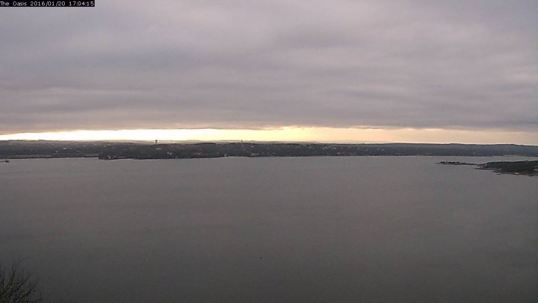 Lake Travis webcam, January 20, 2016 4:10 PM CT