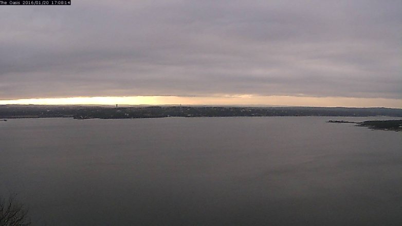 Lake Travis webcam, January 20, 2016 4:15 PM CT