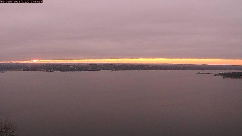 Lake Travis webcam, January 20, 2016 5:00 PM CT