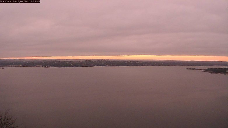 Lake Travis webcam, January 20, 2016 5:05 PM CT