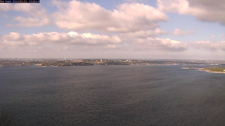 Lake Travis webcam, January 21, 2016 9:15 AM CT