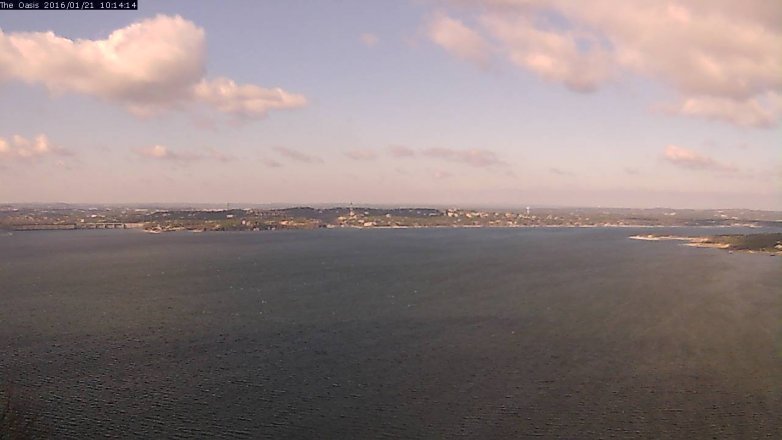 Lake Travis webcam, January 21, 2016 9:20 AM CT
