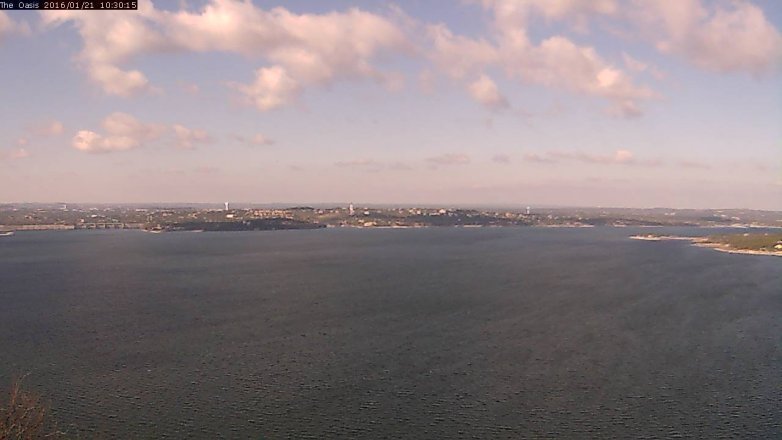 Lake Travis webcam, January 21, 2016 9:40 AM CT