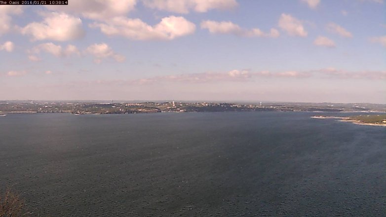 Lake Travis webcam, January 21, 2016 9:45 AM CT