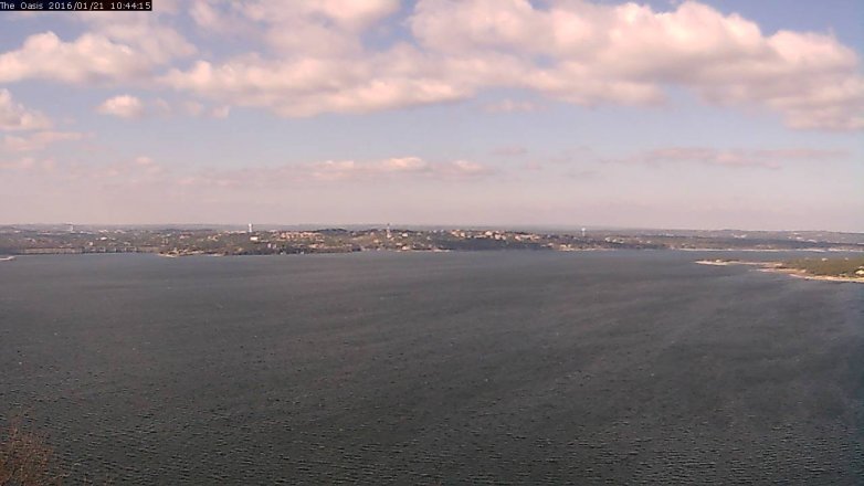 Lake Travis webcam, January 21, 2016 9:50 AM CT