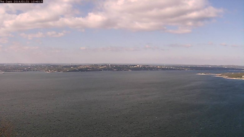 Lake Travis webcam, January 21, 2016 9:55 AM CT