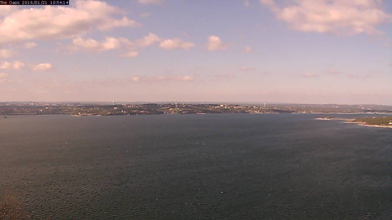 Lake Travis webcam, January 21, 2016 10:00 AM CT