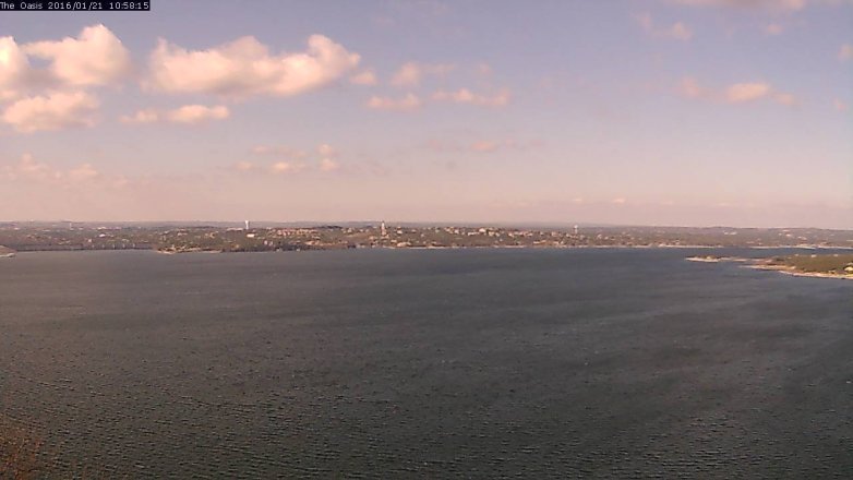 Lake Travis webcam, January 21, 2016 10:05 AM CT