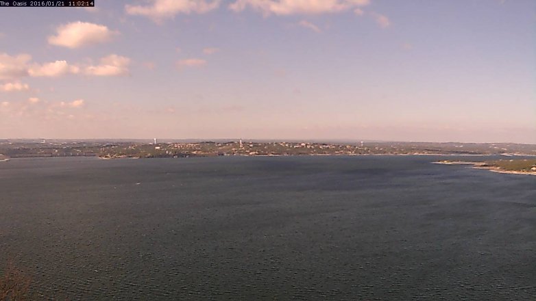 Lake Travis webcam, January 21, 2016 10:10 AM CT