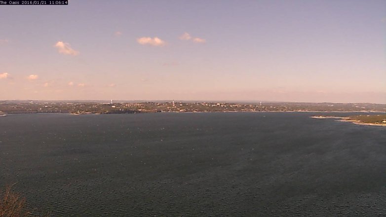 Lake Travis webcam, January 21, 2016 10:15 AM CT