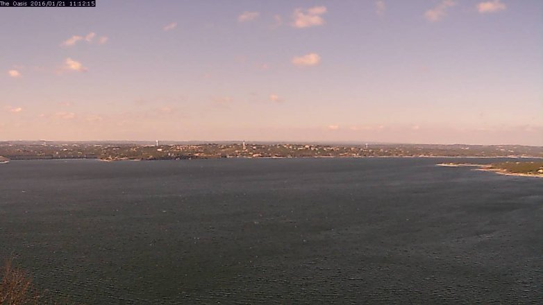 Lake Travis webcam, January 21, 2016 10:20 AM CT