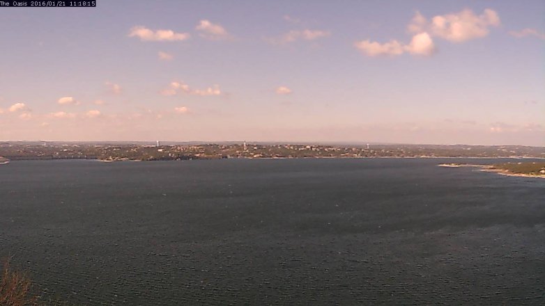 Lake Travis webcam, January 21, 2016 10:25 AM CT