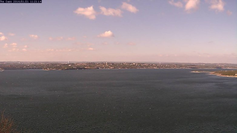 Lake Travis webcam, January 21, 2016 10:30 AM CT