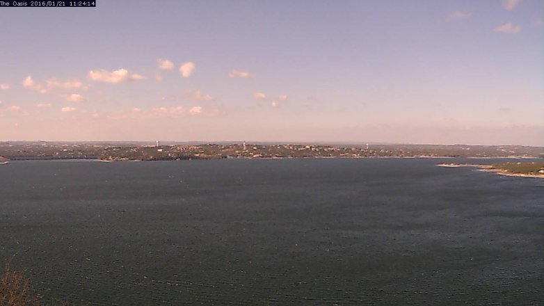 Lake Travis webcam, January 21, 2016 10:35 AM CT
