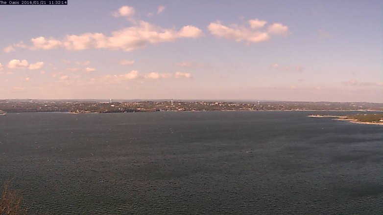 Lake Travis webcam, January 21, 2016 10:40 AM CT