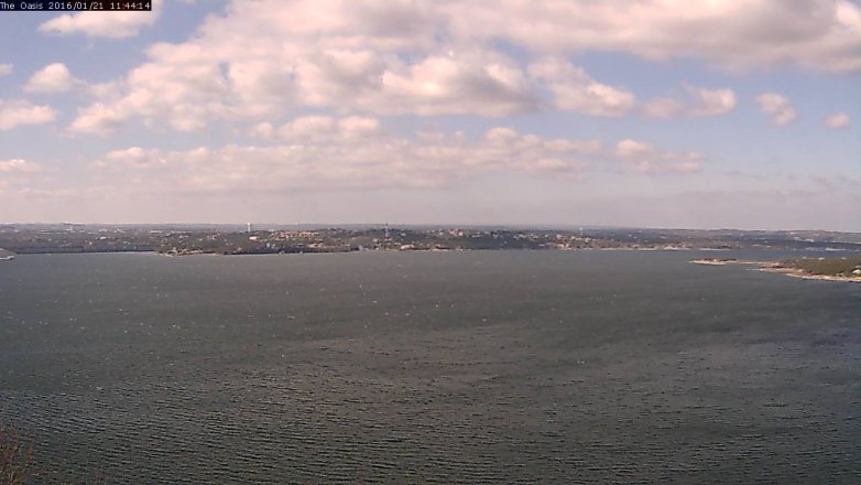 Lake Travis webcam, January 21, 2016 10:50 AM CT