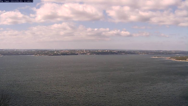Lake Travis webcam, January 21, 2016 10:55 AM CT
