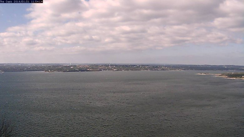 Lake Travis webcam, January 21, 2016 11:00 AM CT