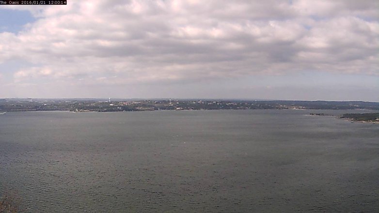 Lake Travis webcam, January 21, 2016 11:05 AM CT