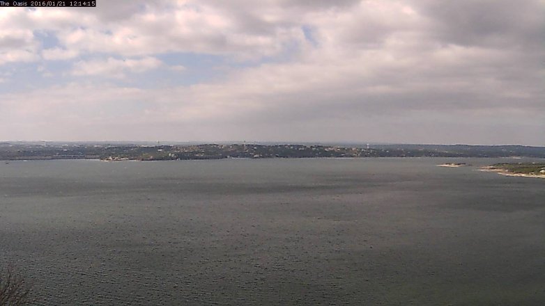 Lake Travis webcam, January 21, 2016 11:20 AM CT