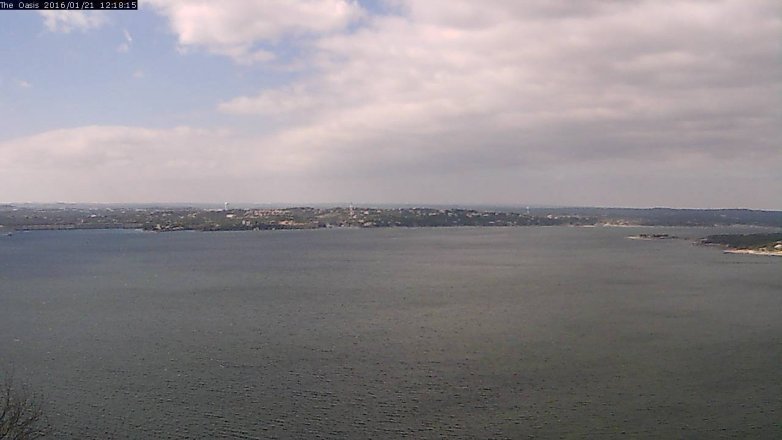 Lake Travis webcam, January 21, 2016 11:25 AM CT