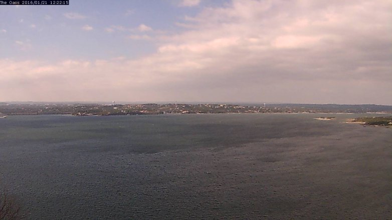 Lake Travis webcam, January 21, 2016 11:30 AM CT