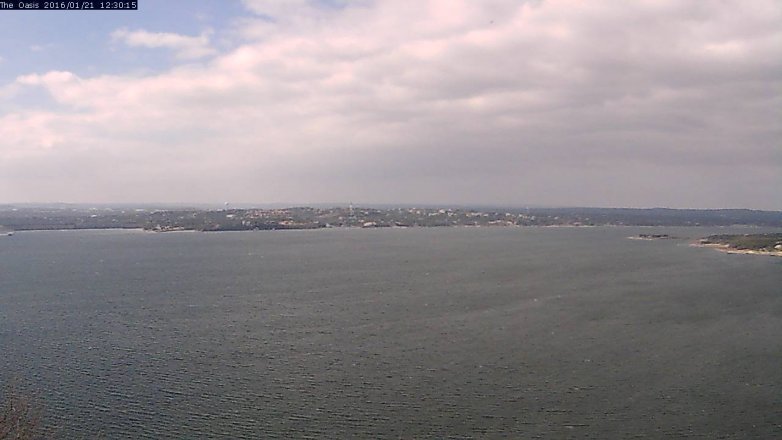 Lake Travis webcam, January 21, 2016 11:35 AM CT