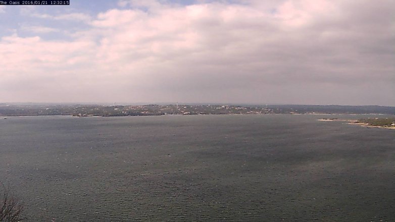 Lake Travis webcam, January 21, 2016 11:40 AM CT