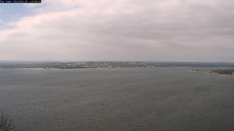 Lake Travis webcam, January 21, 2016 11:45 AM CT