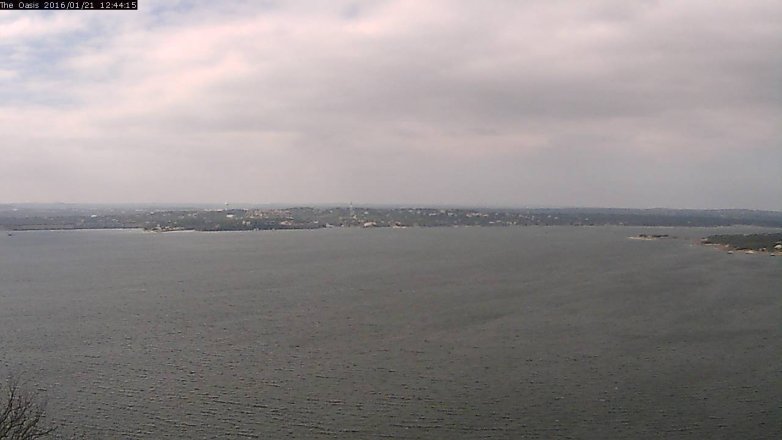 Lake Travis webcam, January 21, 2016 11:50 AM CT