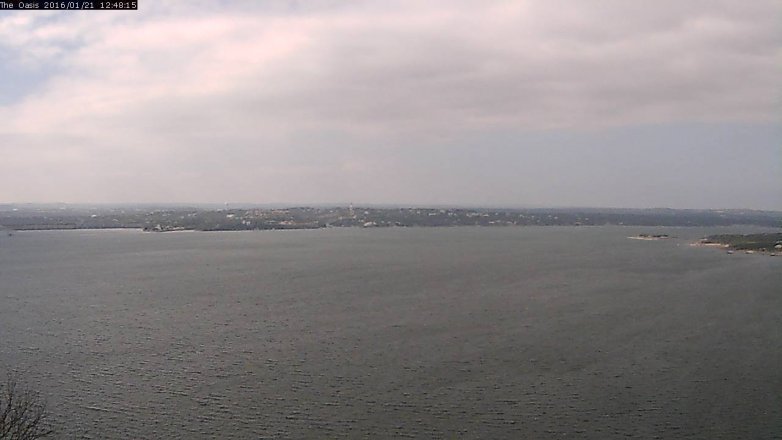 Lake Travis webcam, January 21, 2016 11:55 AM CT