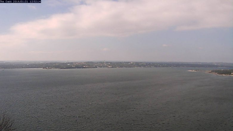 Lake Travis webcam, January 21, 2016 12:00 PM CT