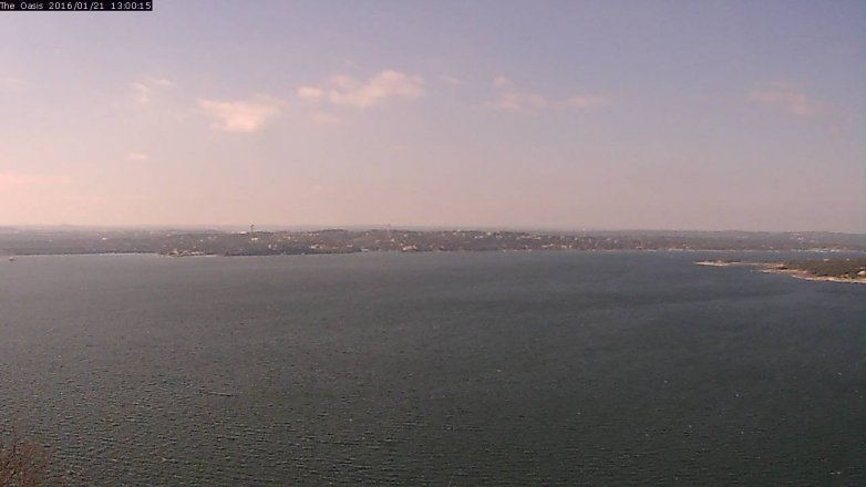 Lake Travis webcam, January 21, 2016 12:05 PM CT