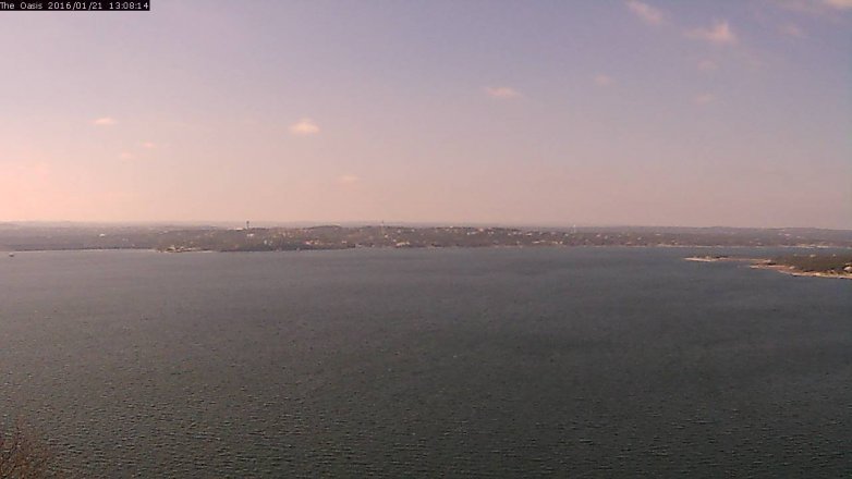 Lake Travis webcam, January 21, 2016 12:15 PM CT