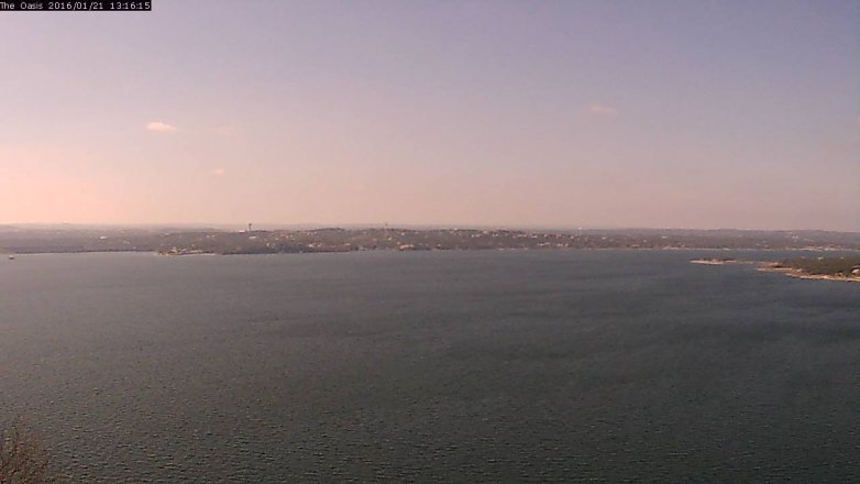 Lake Travis webcam, January 21, 2016 12:25 PM CT