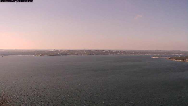 Lake Travis webcam, January 21, 2016 12:30 PM CT