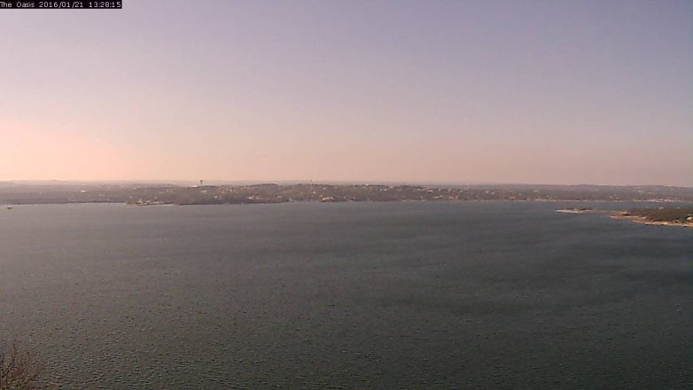 Lake Travis webcam, January 21, 2016 12:35 PM CT