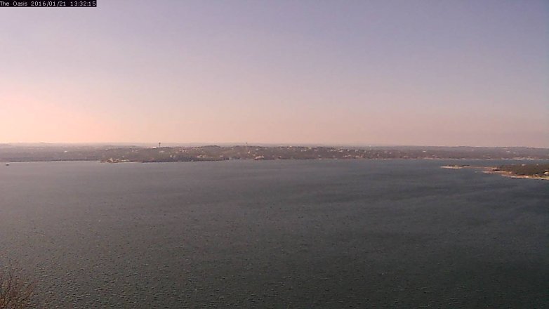 Lake Travis webcam, January 21, 2016 12:40 PM CT