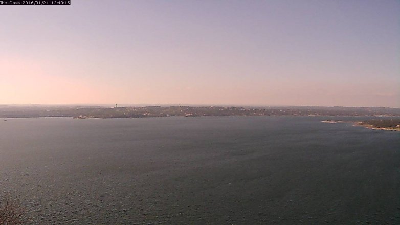 Lake Travis webcam, January 21, 2016 12:45 PM CT