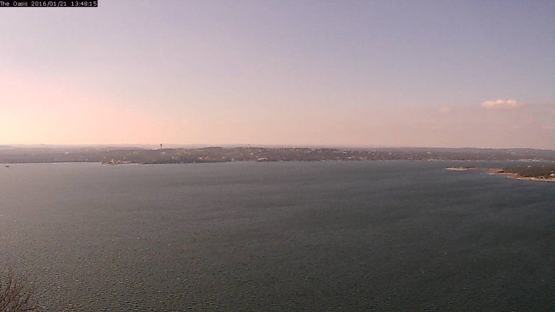 Lake Travis webcam, January 21, 2016 12:55 PM CT