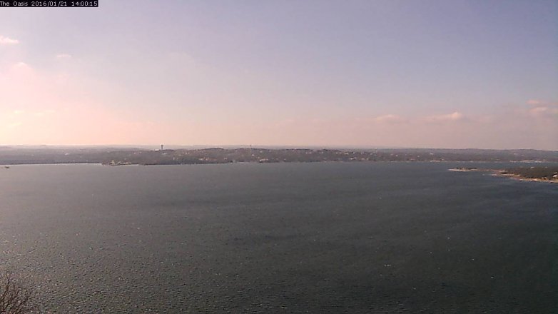 Lake Travis webcam, January 21, 2016 1:05 PM CT