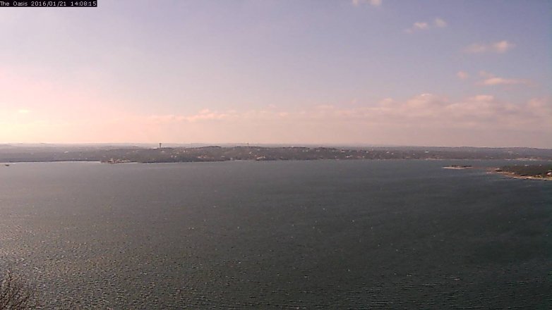 Lake Travis webcam, January 21, 2016 1:15 PM CT