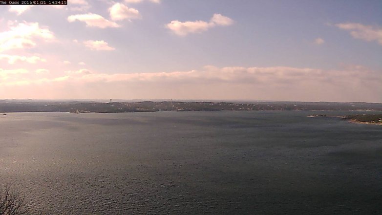 Lake Travis webcam, January 21, 2016 1:30 PM CT