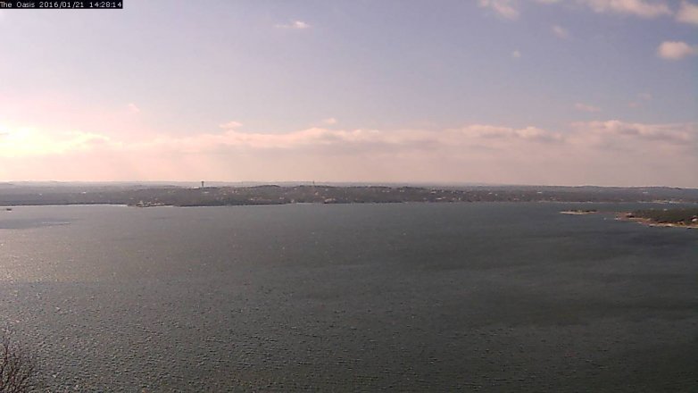 Lake Travis webcam, January 21, 2016 1:35 PM CT