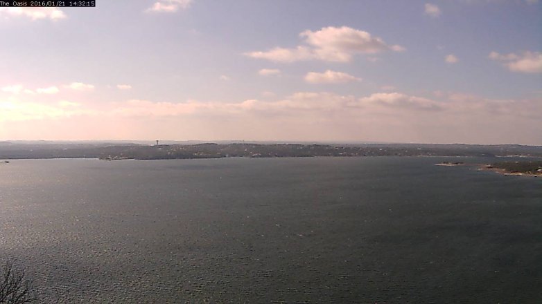 Lake Travis webcam, January 21, 2016 1:40 PM CT