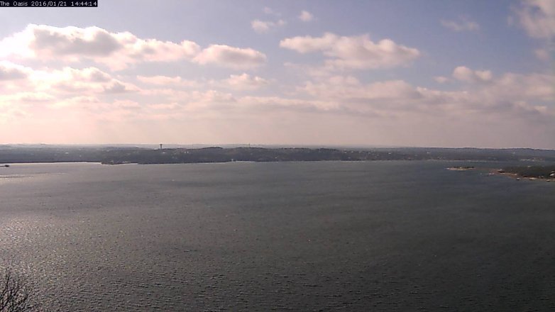 Lake Travis webcam, January 21, 2016 1:50 PM CT
